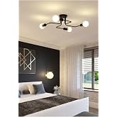 Lambadar Retro Akrep Modern 4'L&uuml; Plafonyer Tavana Monte Avize Siyah Tek Ebat 3599-4Blk