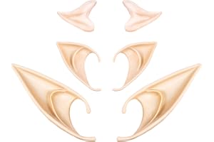 SKYLETY 3 Paar Latex-Elfenohren Pixie Feenohren Cosplay Weiche Spitze Koboldohren Latex Alien Ohren Elfen Ohren Dress Up Kostüm Zubehör für Halloween, Anime Party, Kostümparty, Maskerade