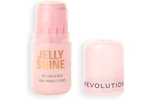 REVOLUTION BEAUTY LONDON Revolution Jelly Shine Highlight Stick, Highlighter für Augen, Gesicht & Körper, Geltextur mit Perlglanzeffekt, vegan und tierversuchsfrei, Ethereal Pink