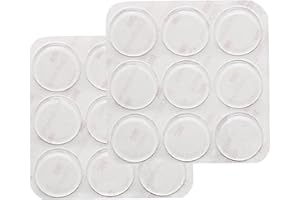 GINOYA 30mm Glasplatte Stoßstangen, 18pcs Silikon klar klebend Möbel Stoßstangen Gummipuffer für Glastisch Tür Kabinett