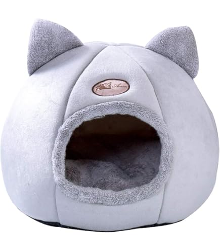 SKIKHN Katzenhöhle Waschbar - Kuscheliges Katzenbett Mit Anti-Rutsch Boden Für Katzen Unter 5kg