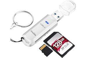 Lettore Schede SD/Micro SD, Frotox 2 in 1 Adattatore SD USB 3.0 con Portachiavi Portatile USB 3.0 Card Reader per SD/Micro SD/TF/SDHC/SDXC/MMC Ecc (Bianco)