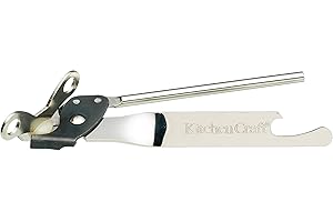 KitchenCraft Ouvre-boîte papillon avec décapsuleur intégré en acier inoxydable, 17,5 cm