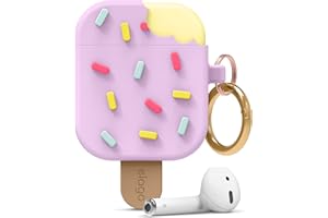 elago Ice Cream Case z karabińczykiem, kompatybilne z etui AirPods 1 i 2, silikonowe etui w stylu lodowym 3D, słodkie etui ochronne (jagodowe)