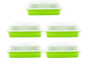 LANPEW Misa do kiełkowania nasion, bez BPA, 32 x 26 cm, miska do szklarni, do szklarni, do ogrodu rodzinnego, wewnątrz (zielona, 5 sztuk)