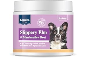 KARNLEA Slippery Elm & Marshmallow Root Powder 100g | 100% Natural Digestive Aid for Dogs | Soothing Support | Tree Barks Powder for Dogs & Cats | Tummy Settler Diarrhoea Relief