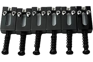 Guyker Lot de 6 selles à rouleau en laiton de 10,8 mm – Selles de chevalet de trémolo pour guitare électrique Strat ST (noir)