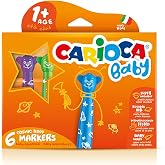 Carioca Teddy Jumbo Baby Super Washable Felt Crayon 6-Piece +1 Year Old