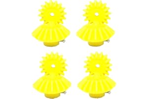 INVENTO 4pcs 3D Printed Plastic Bevel Gear 16 Teeth (43mm dia) + 20 Teeth (53mm dia), 15mm Width, 8mm hole, 2.5 Module for DIY Projects