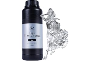 NOVA3D Wysoce przezroczysta żywica do drukarki 3D – krystalicznie czysta, zapobiegająca żółknięciu, wytrzymała, bezzapachowa, 405 nm, utwardzana światłem UV żywica do drukarki 3D LCD/DLP (500G)