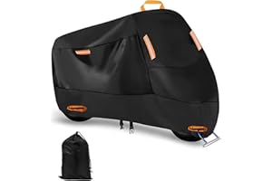 Zorplex Telo Coprimoto Impermeabile da Esterno e Interno, Copertura Moto in Tessuto Oxford 210D con Fori per Lucchetto, Resistente a Pioggia Polvere Vento UV Neve, Copri Scooter Motorino 245x105x125c