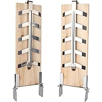 wolketon 2er-Set Flammlachsbrett Räucherbrett Flammlachsbretter mit neigbare Edelstahl Halterungen für Feuerschalen, BBQ…