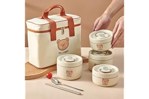 BRYN 316 Acciaio Inossidabile Contenitore Termico per Alimenti Caldi, 2000ml Set di Porta Pranzo Termico, Isolamento Sotto Vuoto con Doppia Parete, per Ufficio Viaggio Scuola Adulto Bambini