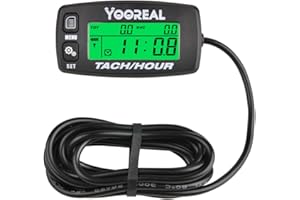 Yooreal contagiri/contaore digitale, avviso di manutenzione, batteria sostituibile per generatore di trattorino da giardino, motosega, motosega, ATV, motore fuoribordo, motoslitta