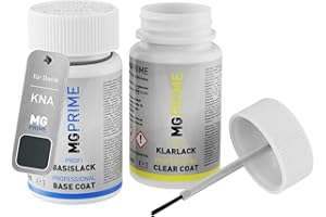 MG PRIME Vernice per auto Kit stilo di ritocco per Dacia KNA Gris Comete Metallic/Kometen-Grau Metallic Vernice di base vernice trasparente ognuno 50ml