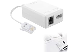 ssltvti ADSL Filter Microfilter for Phone/Broadband- BT Plug, Connector for Broadband Modems, BT Plug to ADSL RJ11 Modems Compatible with BTs, TalkTalk, Sky, Plusnet, EE, Vodafone