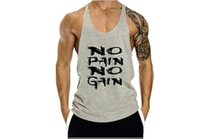 WAZZAP Herren No Pain No Gain Bodybuilding Tank Top Stringers Gym Fitness Sport Muskelshirt Ärmellos T-Shirt