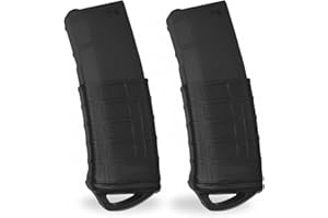 Sibo - Fondina in Gomma (Pack da 2) per Caricatore Softair AR/M4/M16 (STANAG/PMAG) – Silicone antiscivolo, estrazione rapida, compatibili Mid/Hi/Low/Real‑Cap - Accessorio Softair - Grip Tattico (Nero)