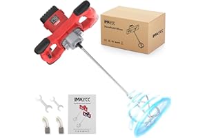 IMAYCC New Cement Mixer, 2100W Paddle Mixer, Concrete Mixer with 6 Speed, Plaster Mixer, Paint Mixer, Mixing Paddle for Drill, Concrete Tools, Ideal for Mixing Feed, Plaster, Paint, Cement,Mortar etc.