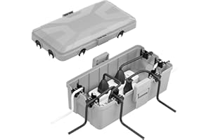 RISEMART Boîte à câbles extra large (26,1 x 15 x 9,4 cm), étanche IP54, 6 entrées et sorties de câbles d'extérieur boîte de sécurité, prise minuterie, polypropylène, noir