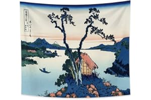 YONGFOTO 150x130cm Ukiyo-e Arazzo Monte Fuji 36 Viste Camera Tappezzerie Lago Suwa in provincia di ShinanoPaesaggio Arte muraria Giapponese Pittura tradizionale Stile Toyo Arazzi