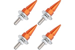 Temzzer Spike Number Plate Screws Car License Plate Bolt Holders Anti-Theft Car Frame Fasteners for Most Motorcycle (Orange)