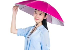 Virtcooy UV Protection Umbrella - Folding Umbrella Hat for Adults and Kids,Elastic Compact UV&Rain Protection Headwear for Fishing Golf Gardening Outdoor