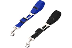 GGISUI 2PCS Harnais Voiture Chien Bleu et Noir Ceinture Chien Voiture 42-70cm Laisse Voiture Chien Protégez-Vous et Votre Animal de Compagnie