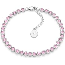 Yongxu Bracciale Tennis Regolabile Con Zirconi Viola Rettangolari, Elegante, Ipoallergenico, Catena 16.5-20.8 Cm, Regalo Per Lei