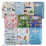 Little Bloom Stoffwindel, wiederverwendbar, Klettverschluss, verschiedene Muster, 10-er Pack