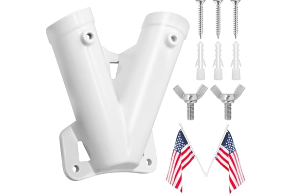 Support de mât de drapeau, support à double trou pour support de drapeau pour la Extérieur, support mât de drapeau pour l'extérieur de la Métal, support de montage pour mât drapeau,(2,8x2,5 cm)