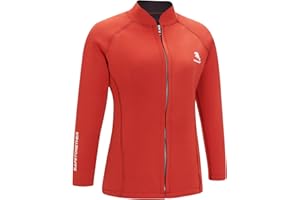 ZIYIMAOYI Veste de plongée en néoprène de 2 mm pour femme - Veste de surf à manches longues avec fermeture éclair sur le devant - Veste de plongée