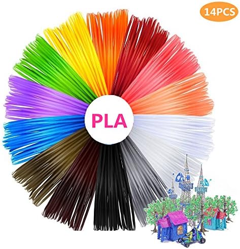 Filament 3D Printing Materials,3D Pen Filament 1.75mm PLA Filament for 3D Printers &amp; 3D Pens, Multicolor 14 Packs *5m (colorful)