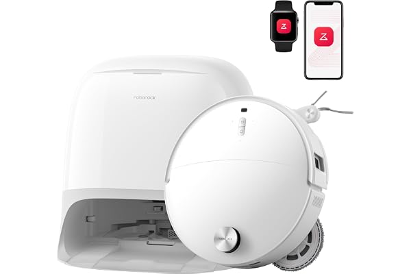 roborock Qrevo Curv 2 Pro Robot Aspirateur Laveur avec Station 3.0, 25000 Pa, Lavage à l'eau Chaude à 100 °C, Double Anti-enchevêtrements, Évitement d'obstacles et Navigation Améliorés, 7,98cm Mince