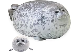 SiSfeL Foca de Peluche de Juguete, 30cm Cute Blob Seal Pillow, Almohada de Felpa de Focas Azul, Muñeco de Peluche Animal Focas, Fat Seal Plushie Toy Regalo para Niños