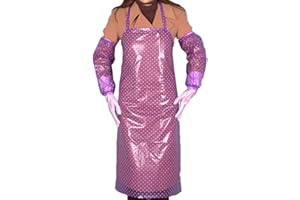 UPKOCH PVC Wasserdichte Lange Schürze Küche Kochschürze zum Geschirrspülen mit Oversleeve