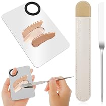 Acryl Make-up Mischpalette Mit Edelstahl Spatel – 15x10 Cm, Für Kosmetik & Nail Art