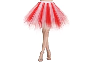 Wedtrend Jupe Courte Tutu Danse en Tulle Style Rétro Carnaval Halloween Noël Multicolore