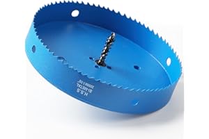 IHOMEPARK Seghe a Tazza Bi-Metallica 200mm, M42 HSS Sega A Tazza Trapano Punta Elicoidale Foro per Iron Alluminio, Legno, Cartongesso, Tubi, Plastica, Pannelli di Fibra/Blu