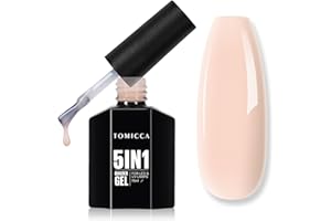 TOMICCA Builder Gel 5 en 1 15ML, Nude Gel Construction Ongle UV, Soak Off UV/LED Gel Ongles pour Nail Extension, Réparation de Manucure, Renforcement, les Décalcomanies et les Bijoux