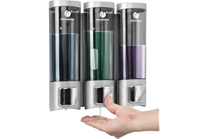 CHUANGDIAN Triple 200ML Soap Dispenser Bathroom Wall Mounted Shower Gel Shampoo and Conditioner Dispenser Kitchen Dish Detergent Container Hand Body Wash Liquid Soap Dispenser for Home Hotel Restaurant