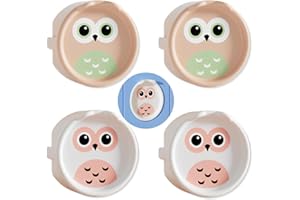 CATOR Lot de 4 protection prise bebe, hibou en silicone protege prise, protection des enfants (blanc et abricot).