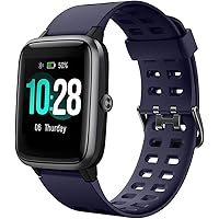 HolyHigh Smart Watch for Men Women IP68 Waterproof Smart Band Heart Rate Sleep Monitor Touch Screen Smart Fitness Watch Get Call SMS Alert Fitness Band with Pedometer Step/Calorie Counter Music Control 10 Day Battery Life