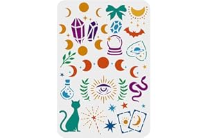 FINGERINSPIRE Pochoir planche Ouija 29,7 x 21 cm Pochoirs magiques Pochoirs sorcières pour travaux manuels Pochoir Wicca réutilisable en plastique pour peinture sur bois, sol, mur, tissu