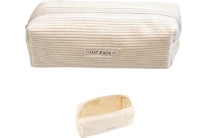 iCovalescent Trousse à Crayons, Trousse en Velours Côtelé, pour Garçons et Filles, Esthétique Ado, Articles pour l'École, et Bureau (Blanc)