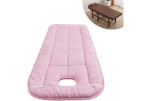 LXJDDLD Lash Bed Cushion Cover,Non-Slip Spa Bed Padding,Massage Table Pad,Round Head Massage Table Mattress Topper with Breathing Holes,for Tattoo Table Beauty Salon Bed,Pink,R 60x190cm