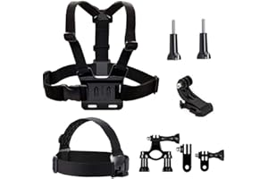 TEKCAM Action Kamera Halterung Kit Brustgurt Fahrradhalterung Kopfgurt Kompatibel mit Gopro AKASO EK7000 PRO Brave 7 Apexcam Apeman Dragon Touch 4k Actionkameras Zubehör