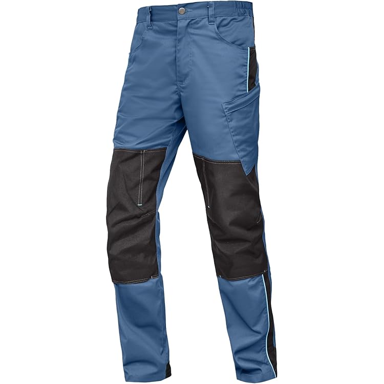 KEILOR Werkbroek | perfecte broek met kniezakken voor de vloerbedekkingen van het werk en monteurs, werkbroek voor heren, zware belasting, duurzame werkkleding, blauw, 50 cm