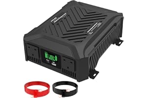 DATOUBOSS Inverter 12V/24V DC to 240V AC Dual voltage 1200W/2300W Rated Power, Peak Power 2000W/4000W Pure Sine Wave Inverter Power Converter with 2 UK Sockets, USB Port and LCD Display for Off-grid