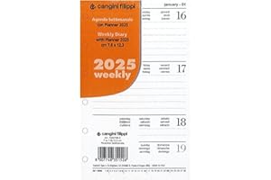 CANGINI FILIPPI Ricambio Organizer Agenda Settimanale 2025 cm. 7,8x12,3